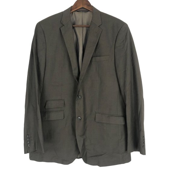 BEVERLY HILLS POLO CLUB Brown Suit Jacket Men's Size 44L Two-Button Long Sleeve - Picture 1 of 8